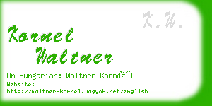 kornel waltner business card